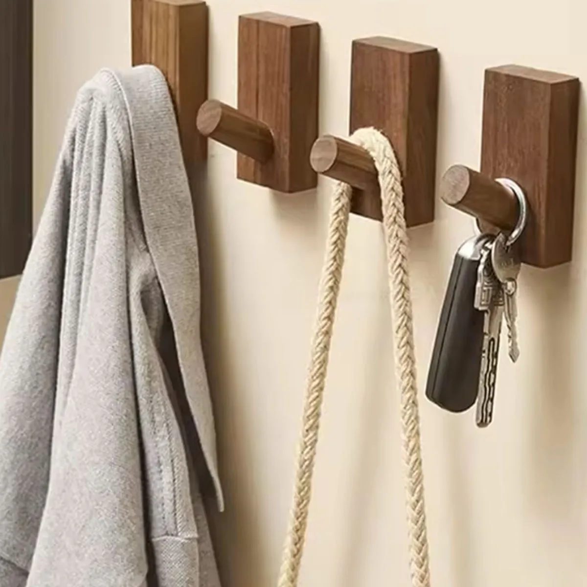 Nordic Wood Clothes Hanger Wall Mounted