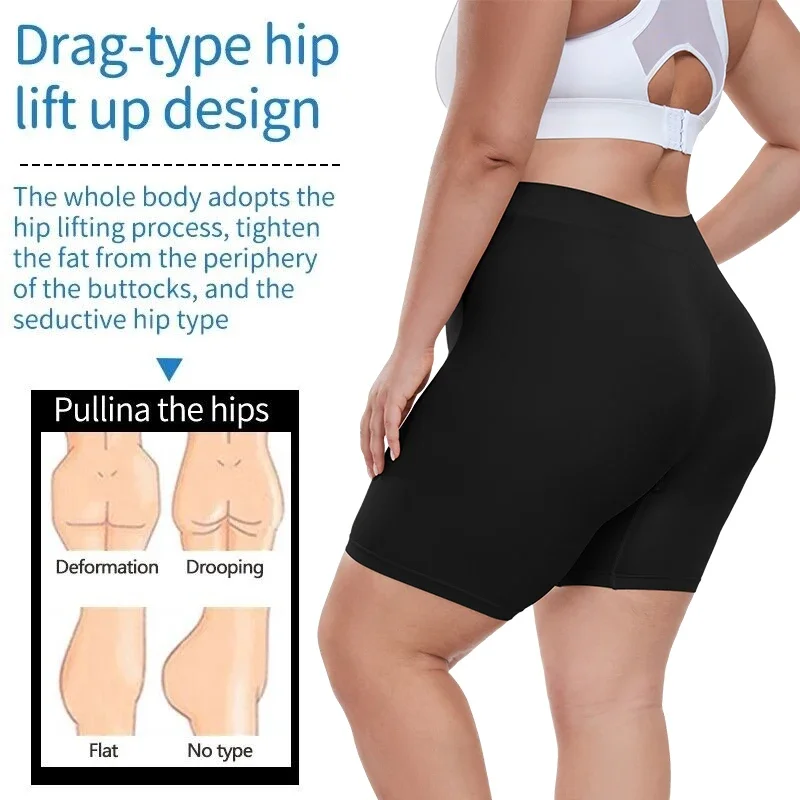 Women Safety Pants High Waist Abdominal Pants Postpartum Body Shaper Comfort Boxer Briefs Skirt Shorts XL-4XL Seamless Underwear safety shorts,safety pants,high waist underwear,women shorts underwear
