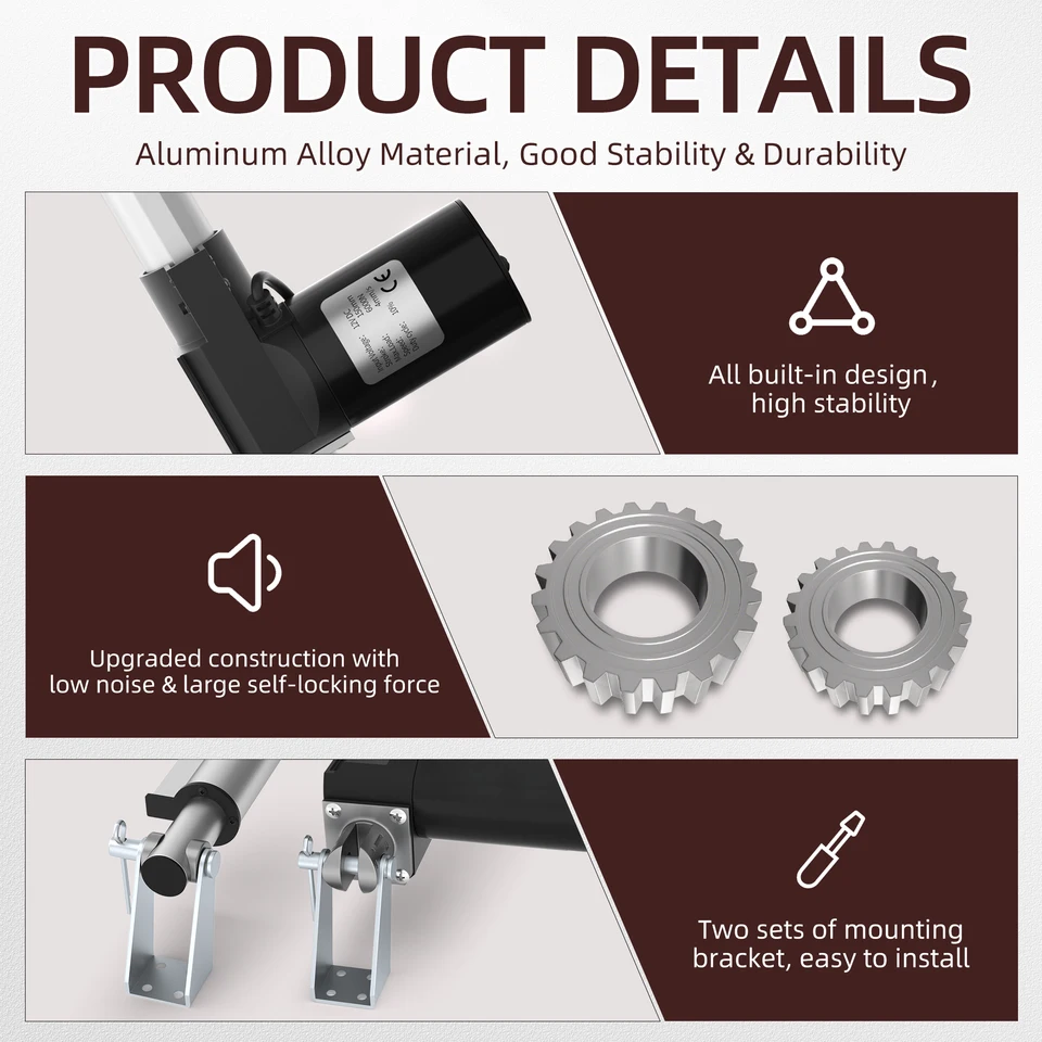 DaierTek 6000N Attuatore Lineare 12V 6 "corsa 1320lb Attuatore A Movimento Lineare Per Impieghi Gravosi Attuatore Elettrico 4 Mm/s Attuatore Lineare
