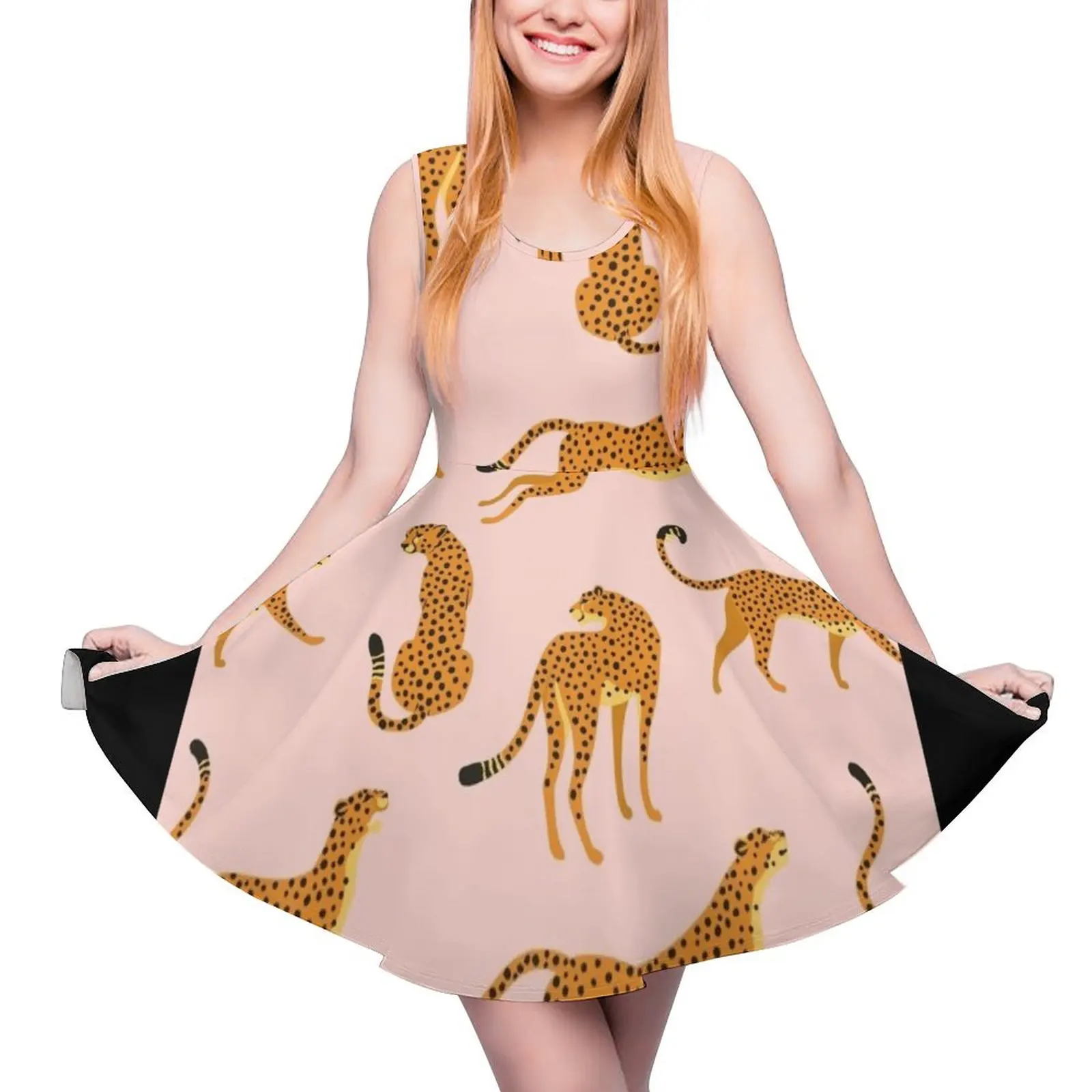 Leopards or cheetahs. Sleeveless Dress womens dress summer woman dress 2024 Woman clothes