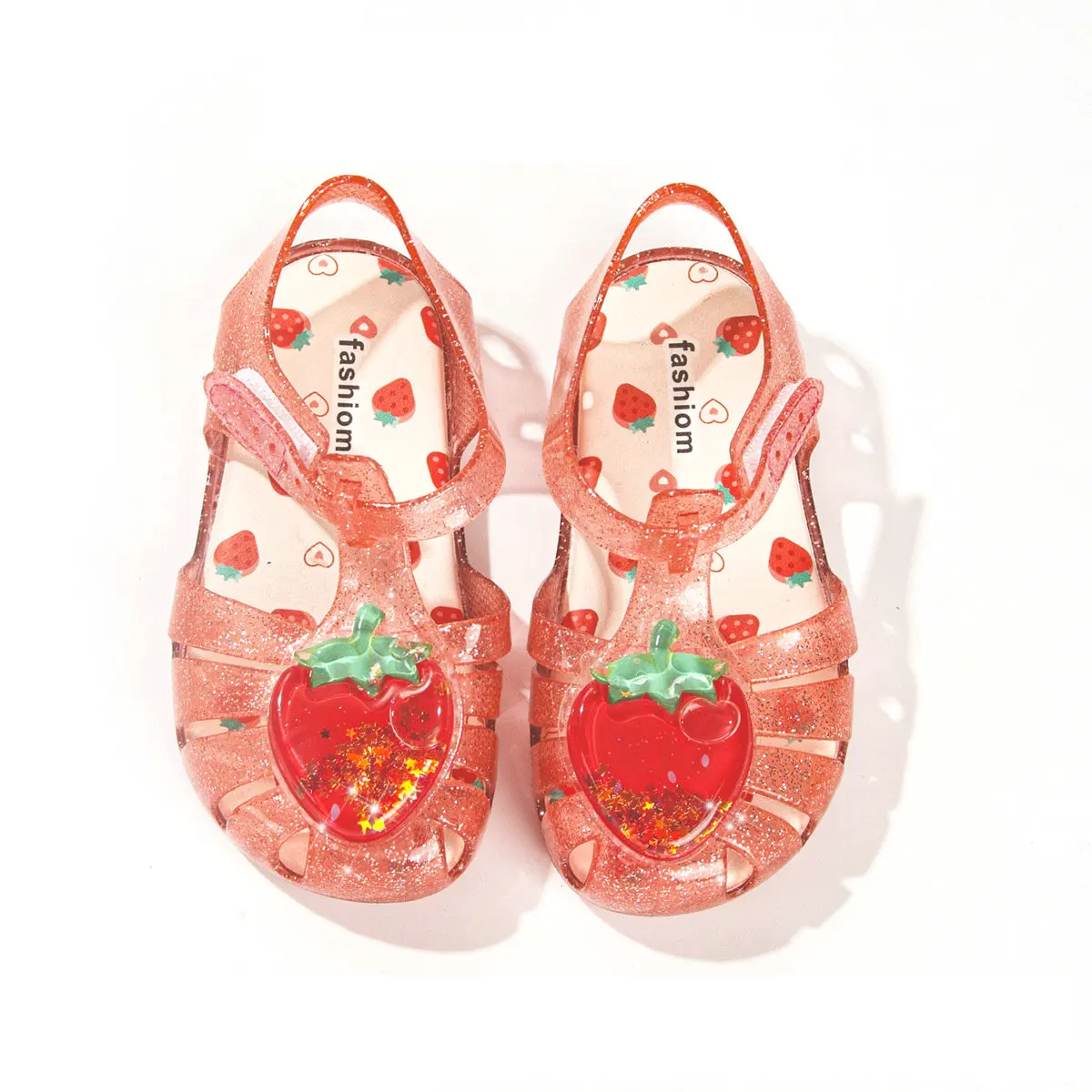 Children's Jelly Shoes Summer Girls Princess Sandals Crystal Shoes Fruit Soft Sole Roman Style Sandals Baby Girl