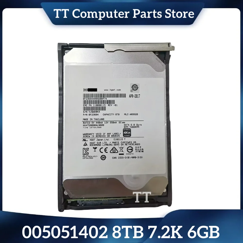 Tt Per Emc 005051402 8Tb 7.2K Sata 3.5 "6Gb Storage Disk Server Hard Disk Fast Ship