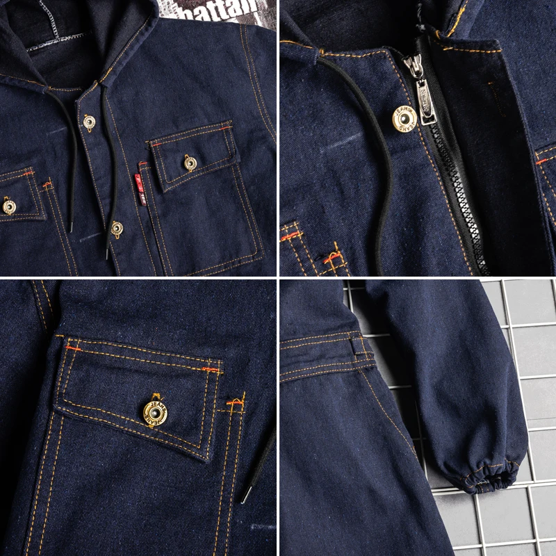 Denim Coverall Electric Welding Suit Auto Repair Workwear Fit 4XL Jumpsuit - Image 6