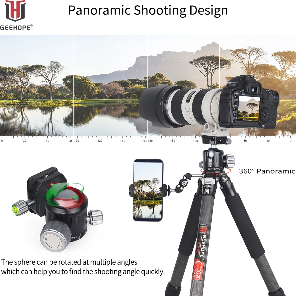 QP-36/44/52 Tripod Ballhead Low Gravity Center 360&deg; Panoramic Metal BallHead Quick Release Plate Digital DSLR Camera