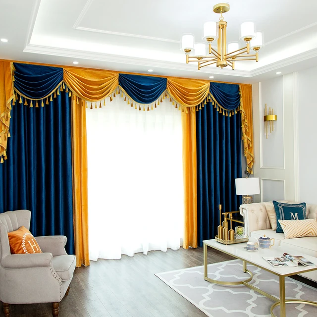 Light Blue And Yellow Curtains
