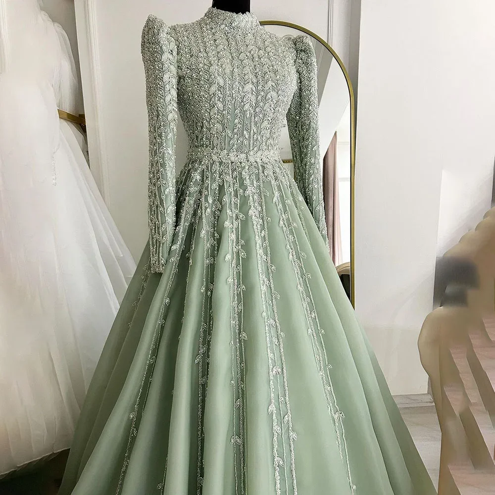 white christmas dresses Embroidered Gown for Special Occasions, Muslim Arabic Women Wedding Dress & Takchita main image 1