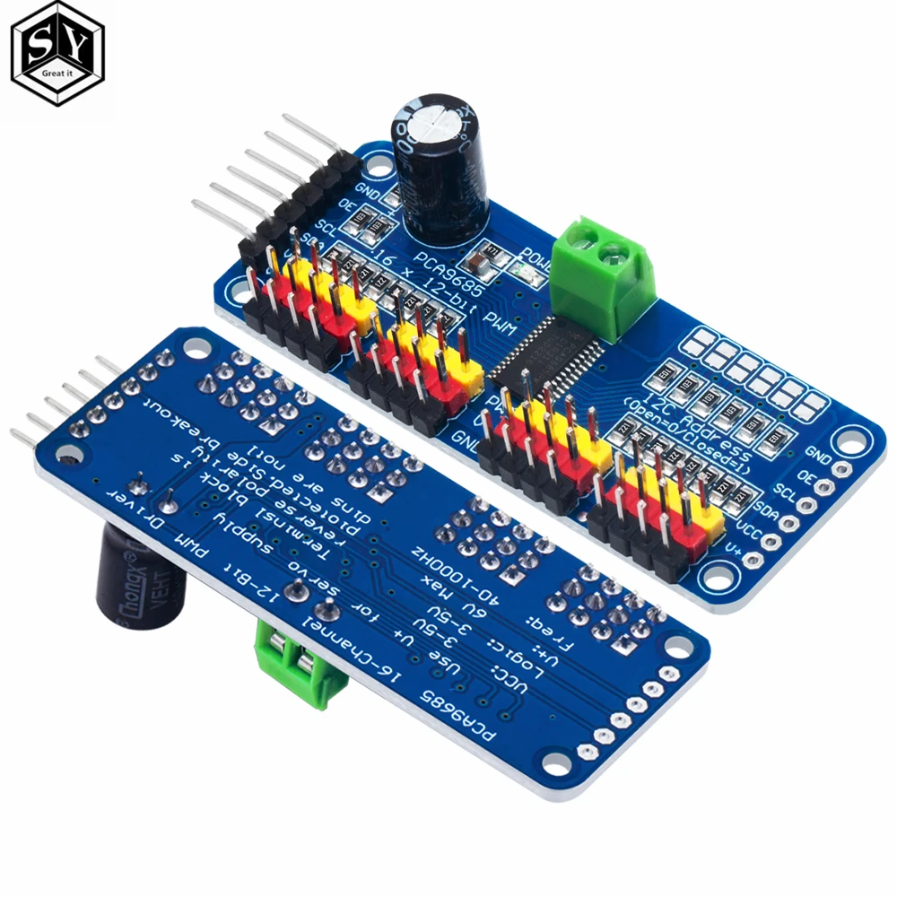Lot De 5 Modules PCA9685 - Driver 16 Canaux PWM 12 Bits Pour Servos - Interface I2C Arduino/Raspberry