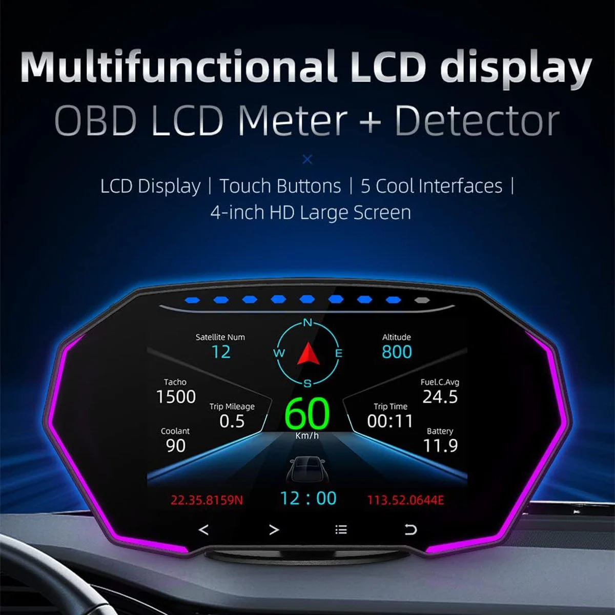 F11  ÷ GPS Obd Hud  ӵ, ڵ ÷