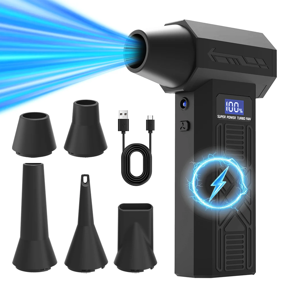 P80 ventilateur 990000 tr/min Turbo ventilateur Jet 4 vitesses vitesse réglable électrique plumeau d'air type-c charge puissant souffleur d'air outil de nettoyage