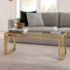 Rectangular Nested Coffee Table in Brass, Modern coffee tables for living room, studio apartment essentials 2