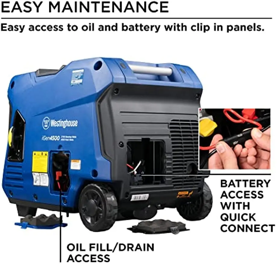 Westinghouse Outdoor Power Equipment 4500 Peak Watt Super Quiet Portable Inverter Generator, Remote Electric Star - Image 6