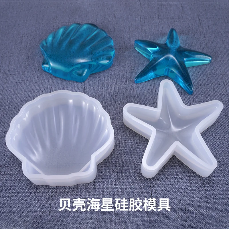 

1pc Silicone Mold Sea Shell Starfish DIY Epoxy Resin Mold Jewelry Making Pendant Mirror Crystal Handmade Crafts Home Decoration