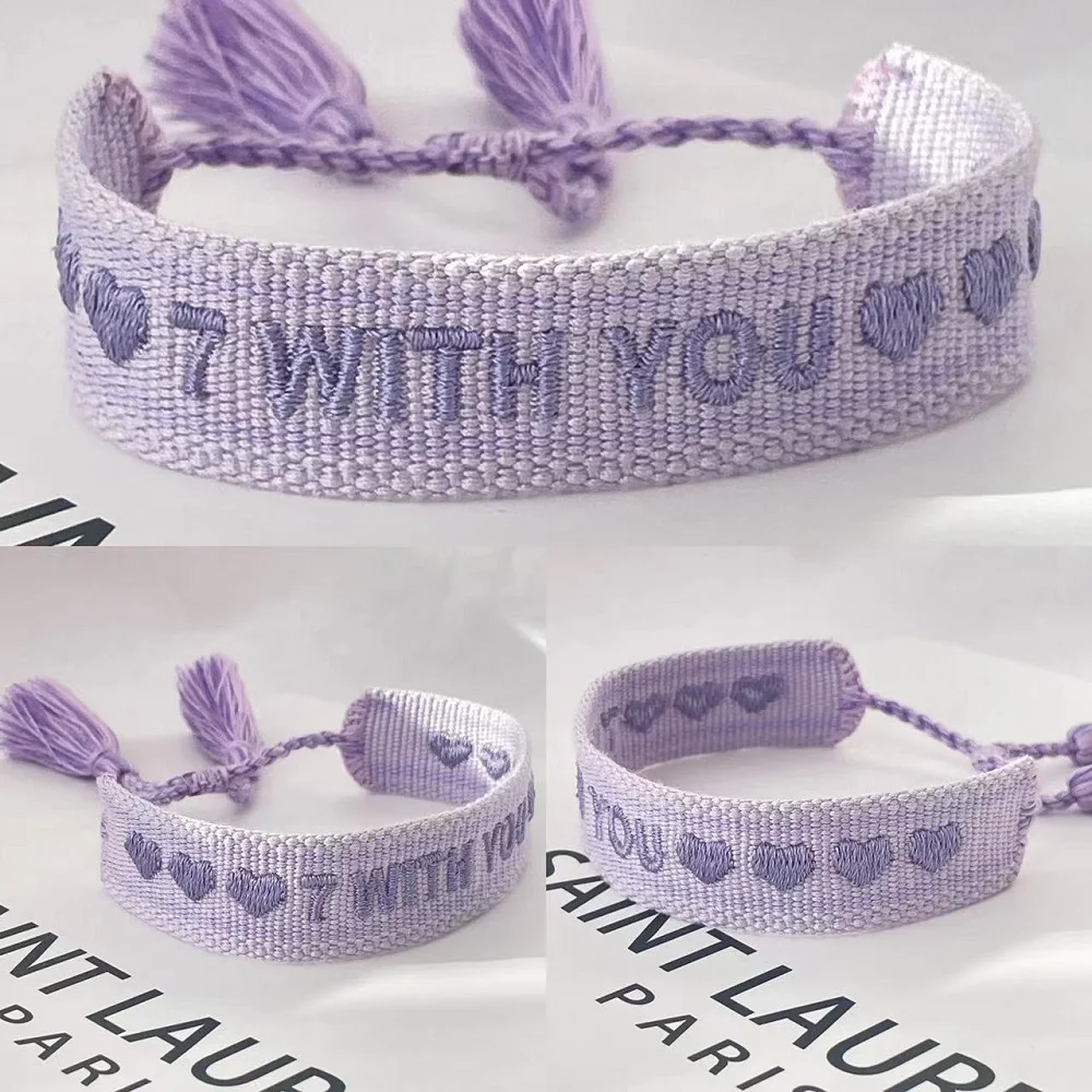 Purple Woven Friendship Bracelets Vintage Braided Bangles Stackable Jewelry