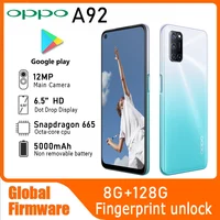 OPPO A92 LTE GSM Unlocked 6.5" 12MP Quadruple camera (Dual SIM)((Snapdragon 665)(Black/Purple/Blue Global) 5000mAh used phone 1