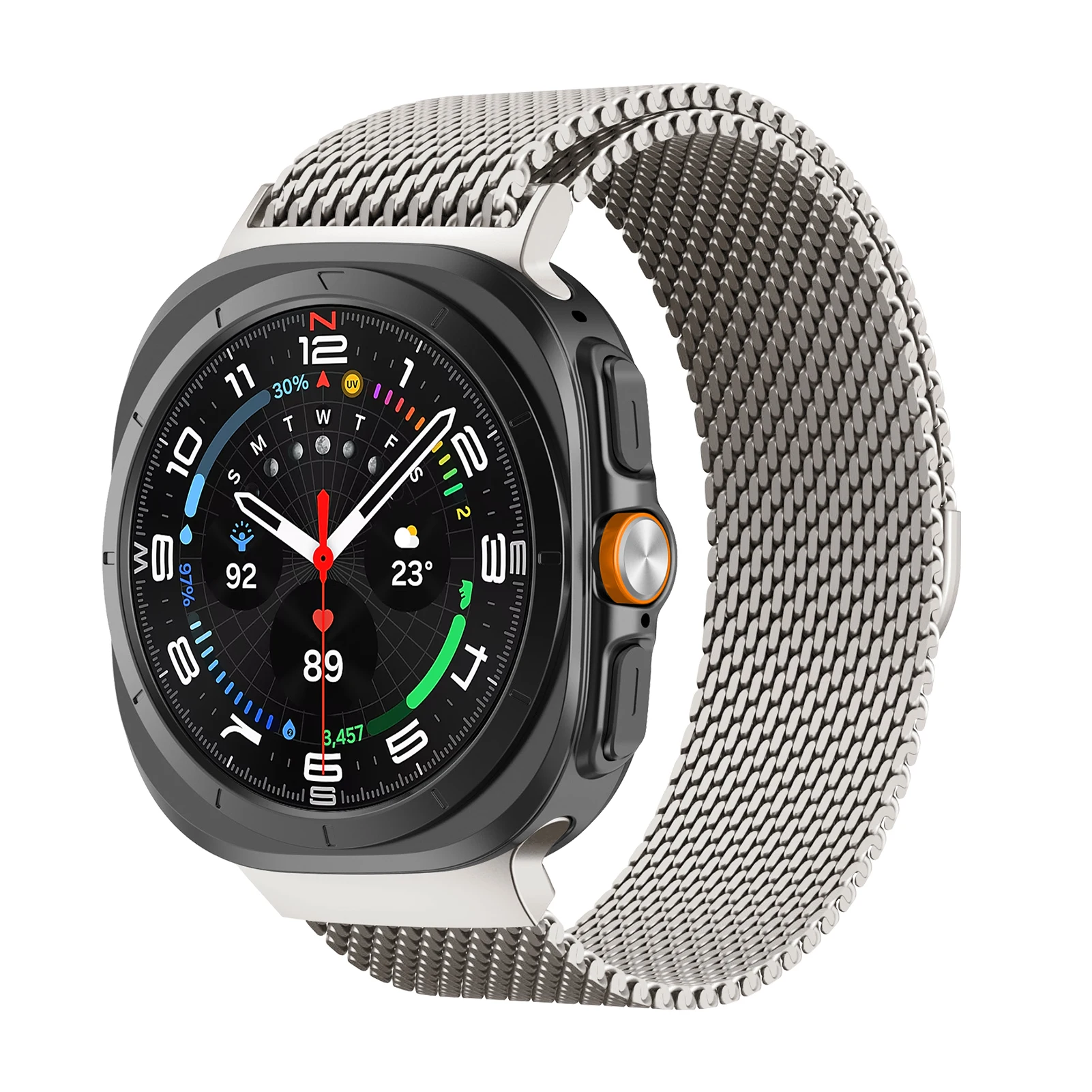 Thick Milanese Loop Stainless Steel Magnetic Smart Watch Bracelet Strap