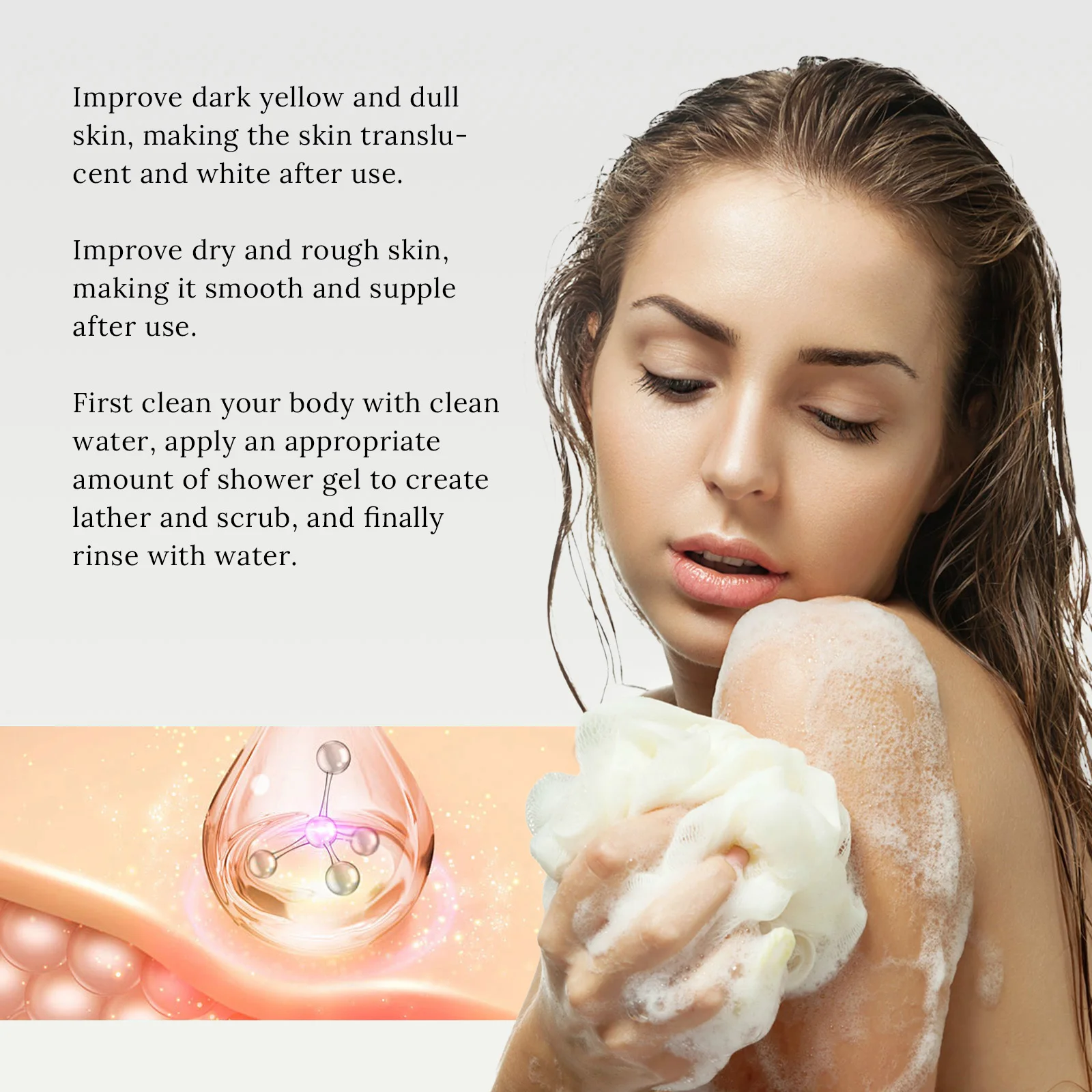 Eelhoe Perfumed Body Wash Gel Body Cleanses Exfoliates Brightening Complexion Delicate Pores Moisturizing Repair Wash
