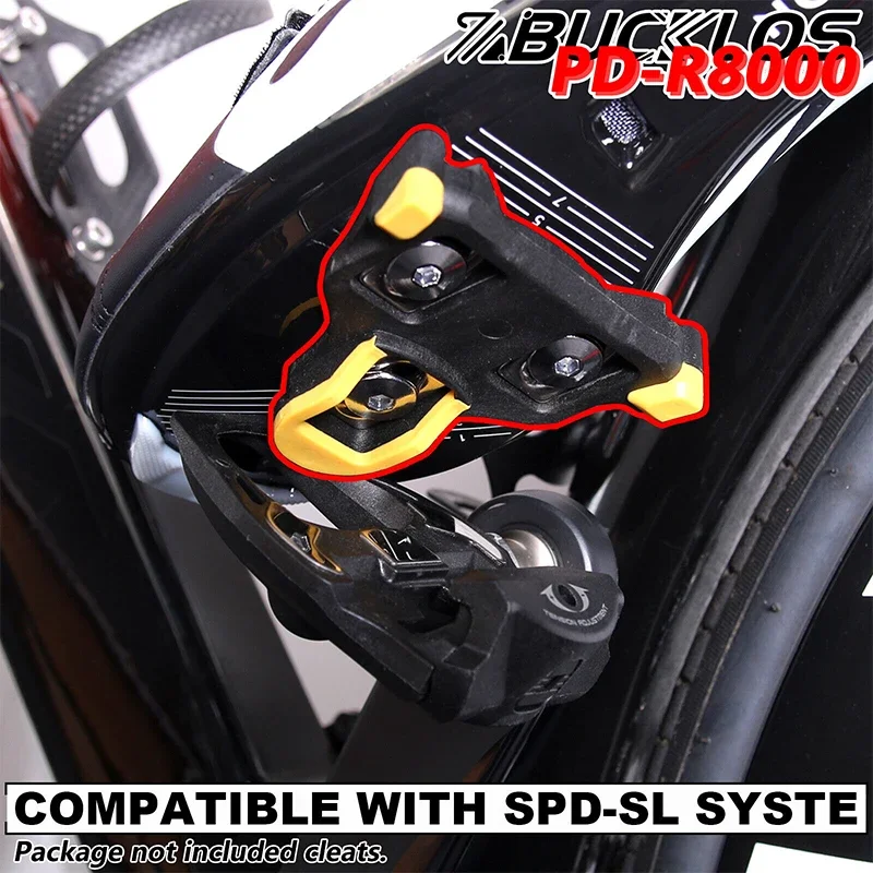 BUCKLOS R8000 Road Bike Pedals Clipless Bicycle Platform Pedals for SPD Cleat Self-locking Cycling Pedals Gravel Road Bike Part