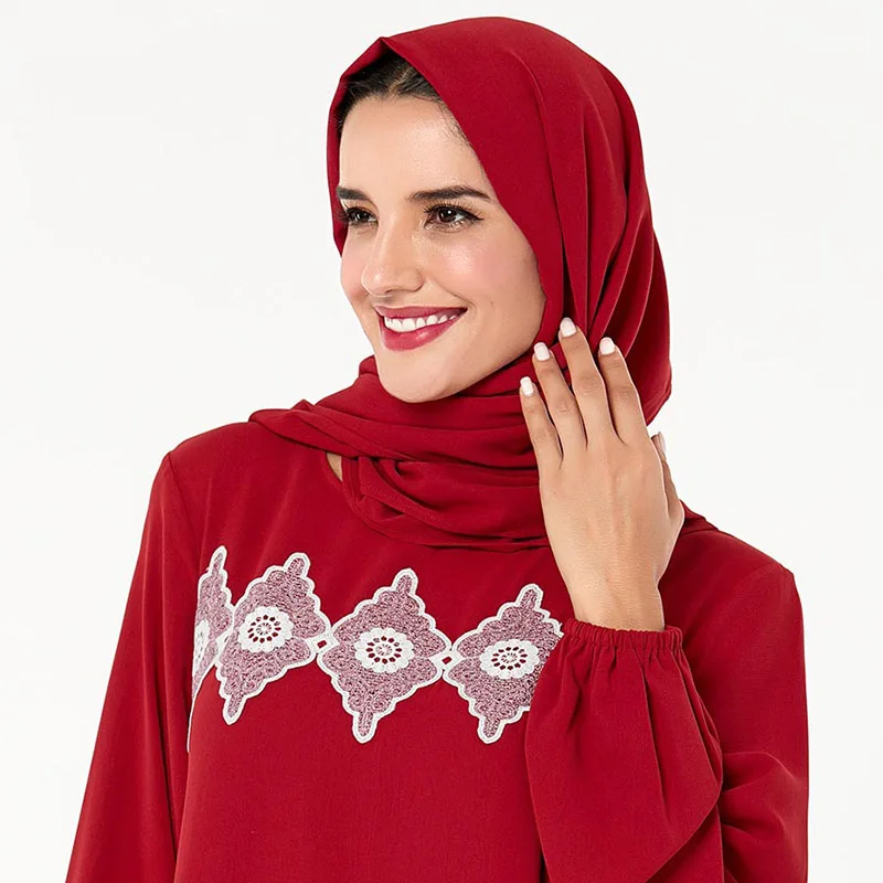 ETOSELL Women Muslim Hijabs Scarf Head Hijab Wrap Red Full Cover-up Shawls Headband