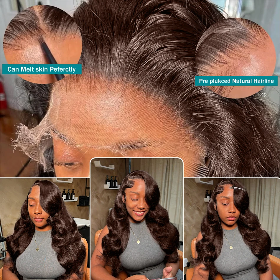 HD 200% 30 40 Inches Chocolate Brown Body Wave 13x6 Lace Front Human Hair Wigs 13x4 Lace Frontal Wig Brazilian Remy Hair Wig human hair wig,lace front wigs