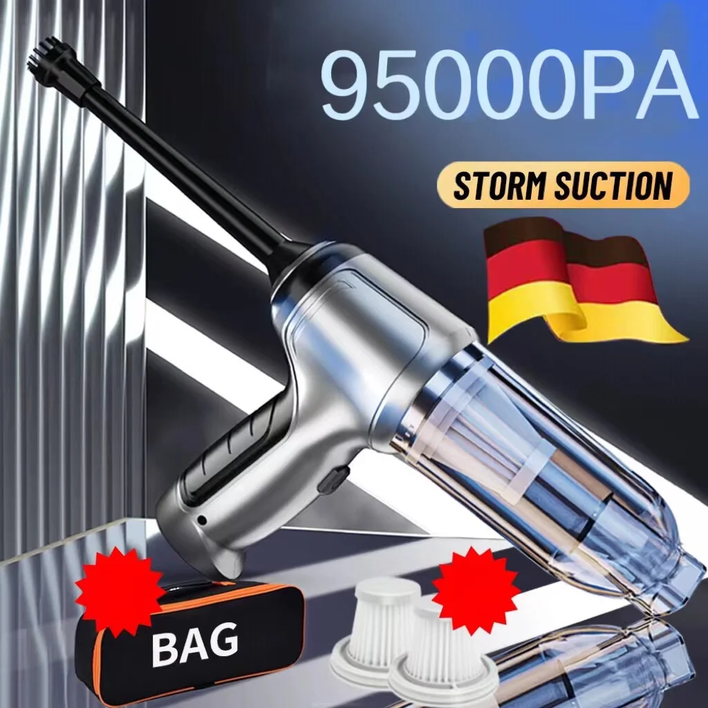 

95000Pa Wireless Car Vacuum Cleaner Strong Suction Handheld Auto Vacuum Home &amp Car Dual Use Mini Vacuum Cleaner HomeAppliance