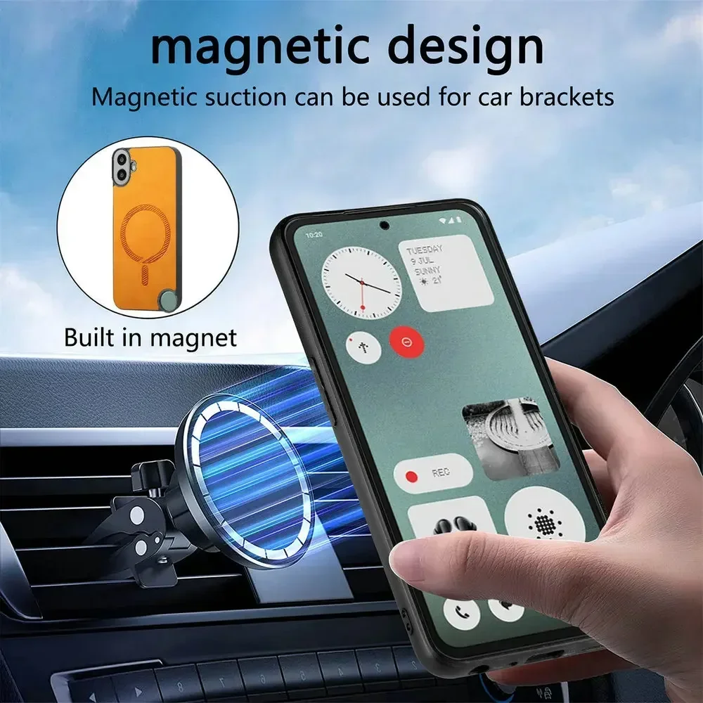 Luxury Leather Magnetic Case with Wireless Charging