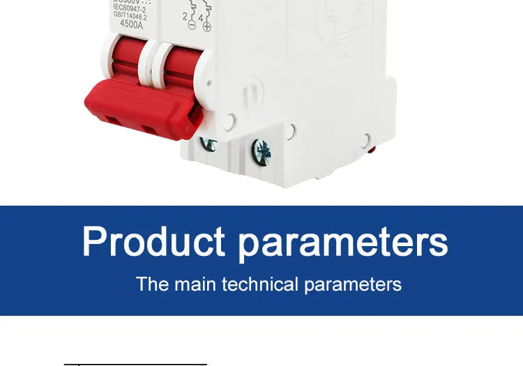 Description Picture 4 of itemDC Circuit Breaker Solar Panels Overload Protection Switch 500VC63 6A/10A/16A/20A/25A/32A/40A/50A/63A DIN Rail Automatic Breaker