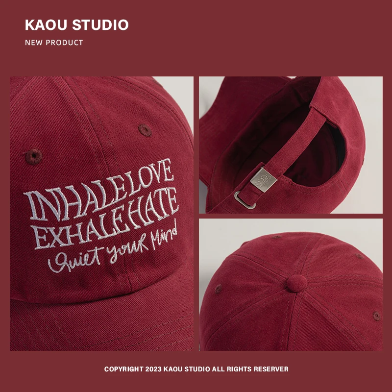 Wine-Red Hat Women Wear Korean Peaked Cap Trendy Men's Street All-Match Baseball Cap 5
