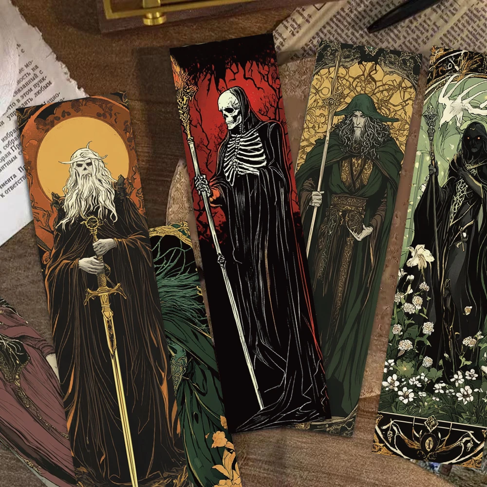 30pcs Dark Wind Advanced Wizard Bookmarks Students Message Card Creative Gifts Literary Reading Books Pages Marking Paper Cards bookmark page holder bookmarks stationery supplies bookmark holder paper bookmark