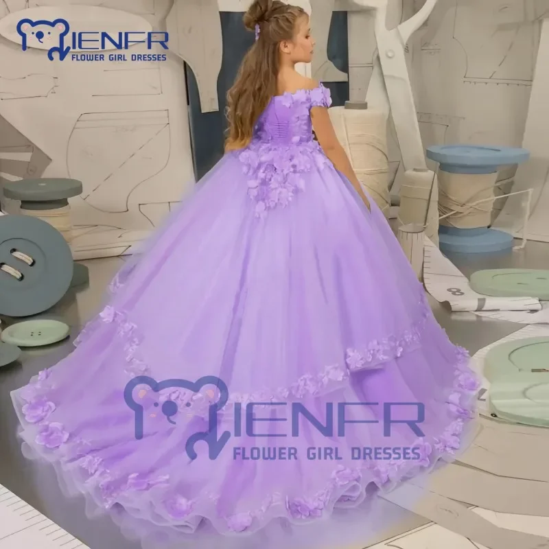 Blush Lace Flower Girl Dress Sweetheart Long Princess for Wedding Bridesmaid Birthday Party First Communion flower girl dresses