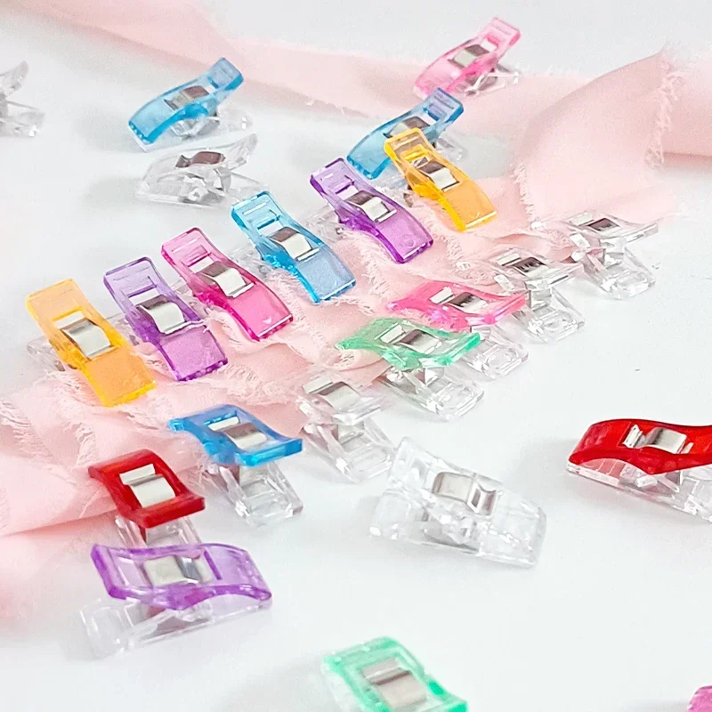 Sewing Clips 20/50/100PCs Plastic DIY Crafting Crocheting Knitting Clothing Clips Assorted Colors Craft Securing Quilting Clip