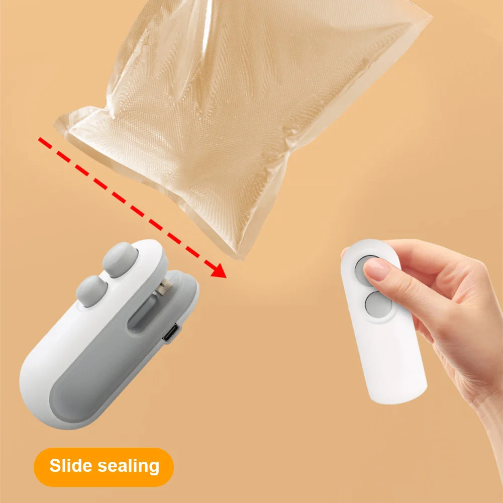 2 In 1 Heat Sealing Machine Portable Thermal Plastic Food Bag Closure Handheld Heat Vacuum Sealer for Chip Bags Plastic Bags