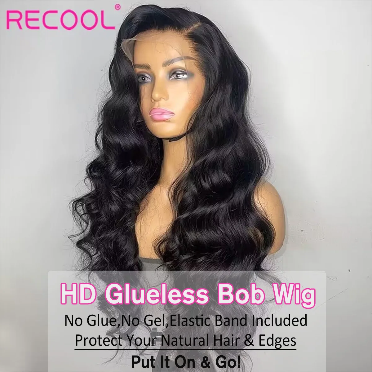 Recool Lace Front Human Hair Wigs Body Wave HD Lace Frontal Wig Ready To Go Transparent Wigs For Women Human Hair