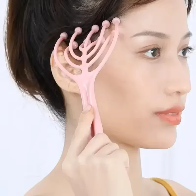 Head Massager Scalp Neck Comb Roller Five Finger 9 Claws Steel Ball ...