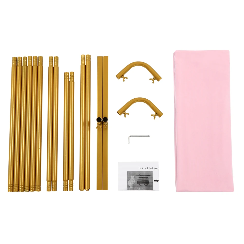 Elegant Wedding Stand with Minimalist Design in Gold Pink