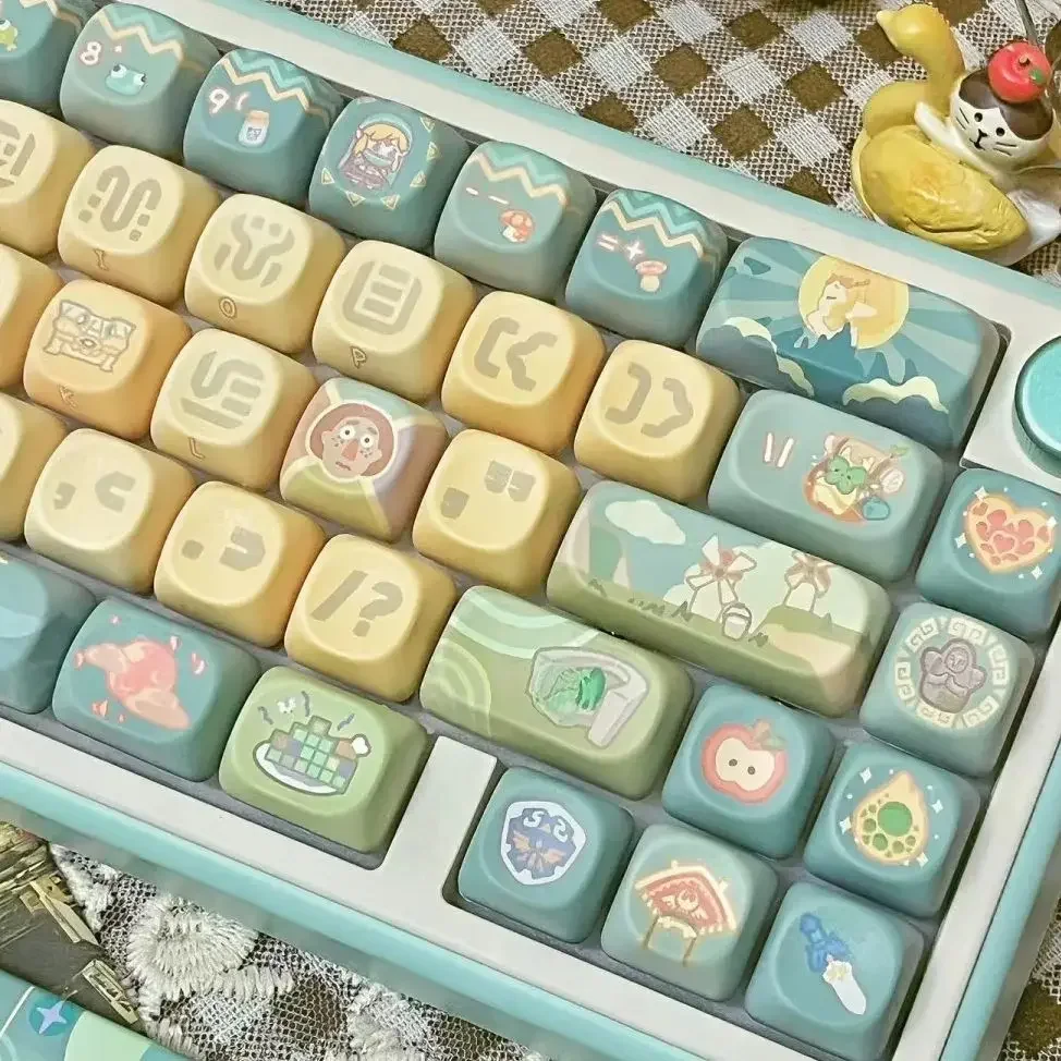 Dragon Tears Keycaps Moa Keycap Personalizado Bonito Pbt Quadrado Sublimação Térmica Tampas de Teclado Mecânico para Alice Ansi