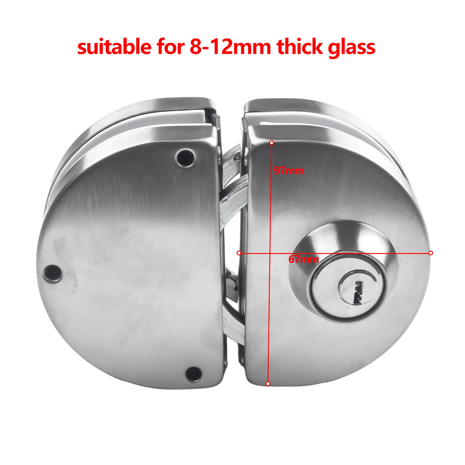 

Стеклянный дверной замок для двери толщиной 8-12 мм, Бескаркасный двойной поворотный или раздвижной дверной замок из закаленного стекла, 3 ключа, стеклянный дверной замок + ручка