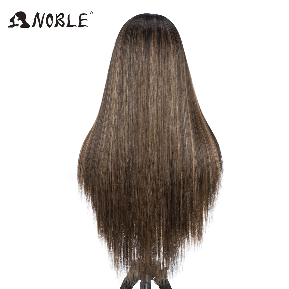 Lace Front Wig Noble Synthetic 30Inch 13X7 Straight Blonde Ombre Glueless Wigs For Women Cosplay Lace synthetic