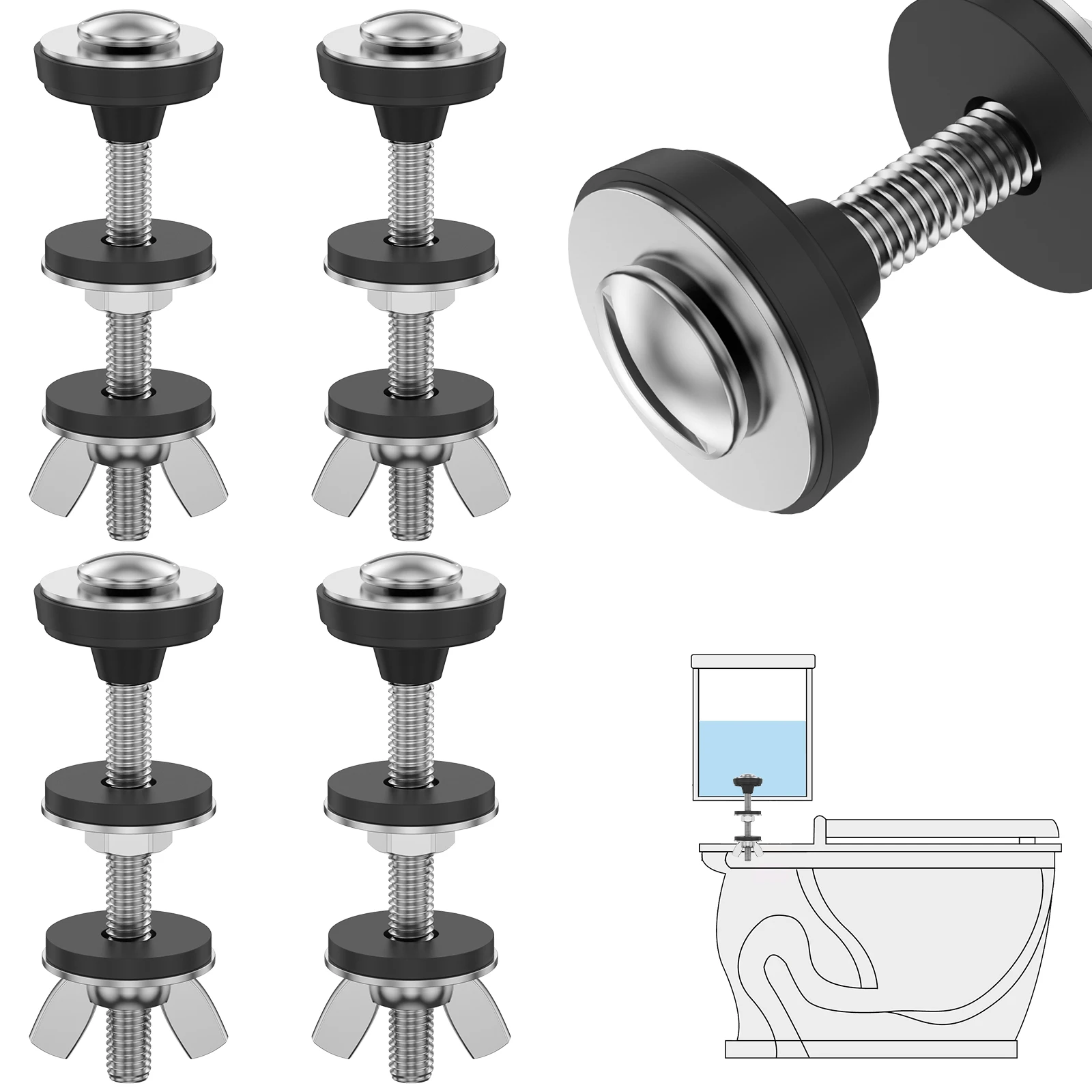 

4 шт., набор из резервуара для унитаза и болтов