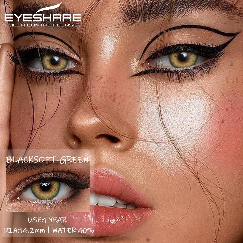 EYESHARE 1 Paar Kontaktlinsen in natürlicher Farbe, schöne Pupillenlinse für Augen, kosmetische grüne Kontaktlinsen, blaue Linsen, jährliche Verwendung – Detail 15