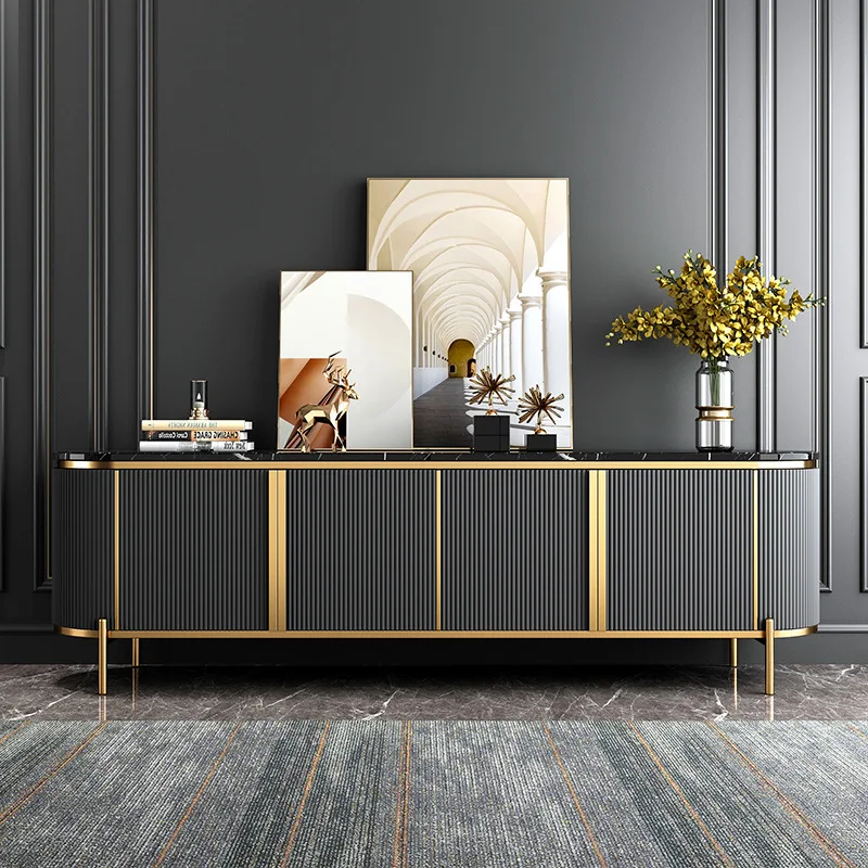 

Роскошный ТВ-шкаф, комбинация чайного столика, каменная тарелка, современная простая мебель для гостиной, прямоугольный мраморный чайный столик, ТВ-кабина