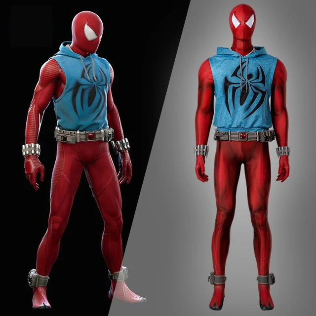 Spider-Man Costume for Adult Superhero Bodysuit Role Play Wearing with  Headgear One-Piece Cosplay Jumpsuits Set 