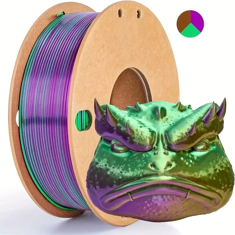 Three Color PLA Silk Filament 250g per Roll Net Weight, Suitable for FDM 3D Printers, 1.75mm Silk PLA 3D Printing Material. image 4