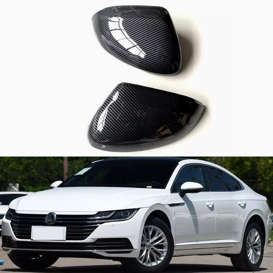 

Сменные автомобильные аксессуары для Volkswagen VW Passat CC 2019-2023, боковые зеркала, крышка зеркала заднего вида, крышка зеркала из углеродного волокна, пара