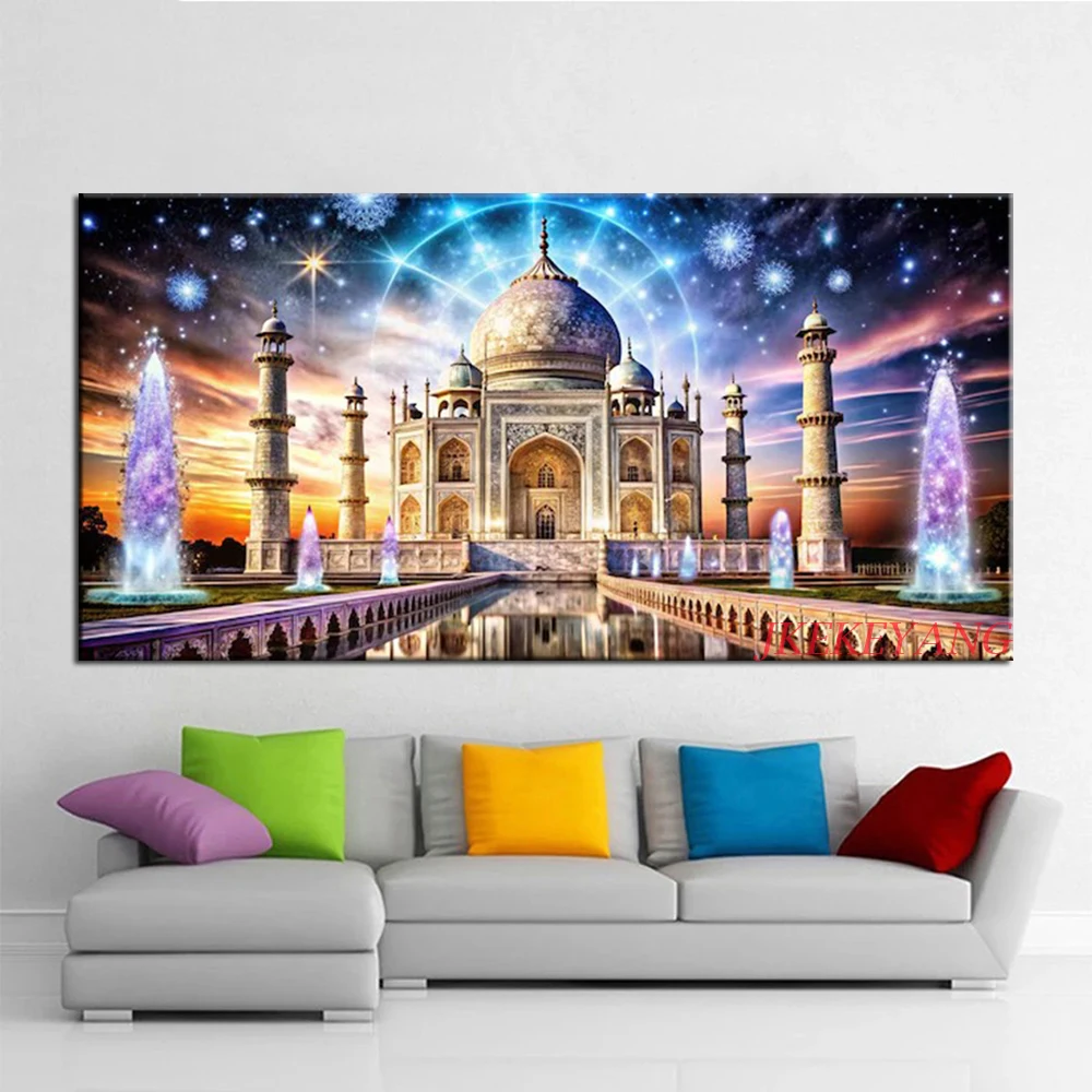 DIY Diamond Painting Cross Stitch Kit Beautiful Taj Mahal Full Square/Round Diamond Mosaic New Collection Home Decor Gift