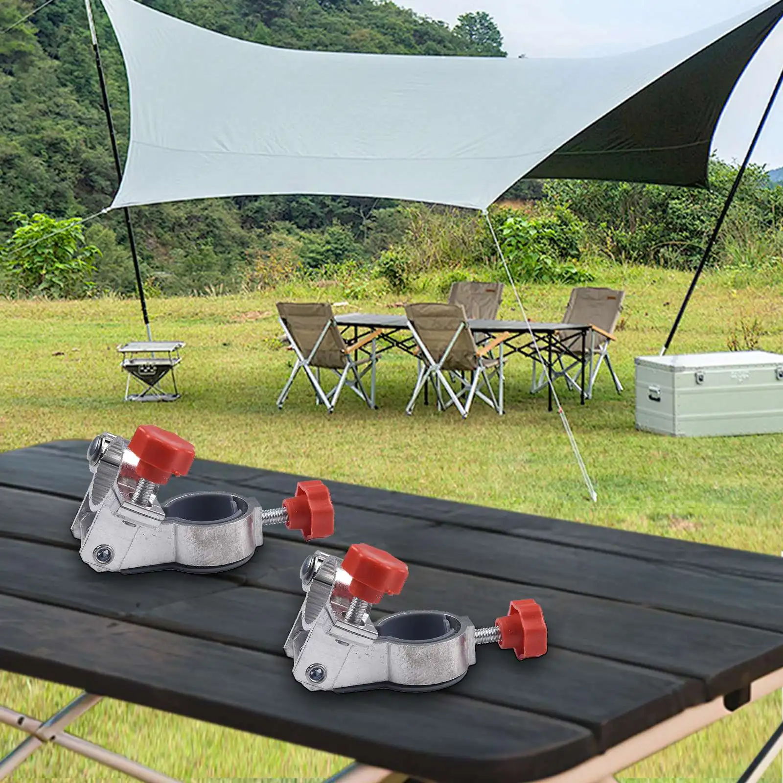 Fixed Clip Brackets Mount Accessories Install Fishing Chair Umbrella Stand Angling Chair Aluminum Alloy Folding Umbrella Frame folding umbrella