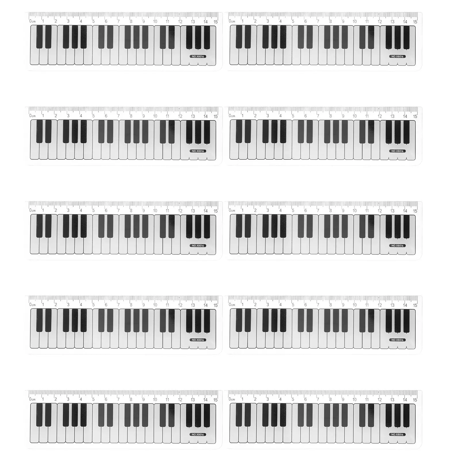 10 Pcs 피아노 학습 자, 교실용 자, 패턴 키보드 드로잉 도구, 학생용 측정 도면 도구