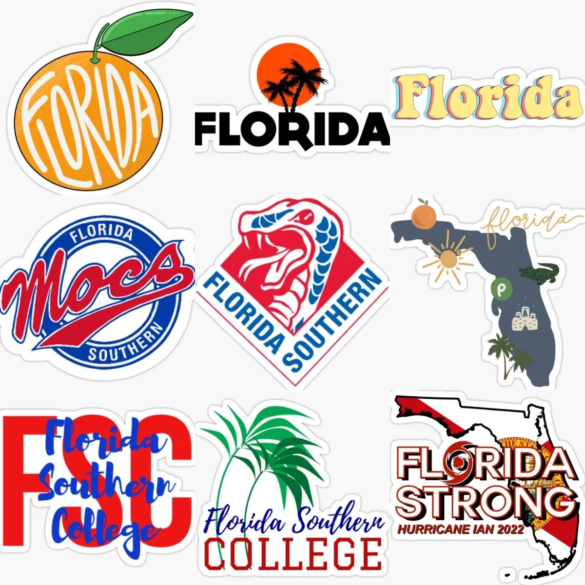 Floridan Fl Map Creative Sticker Car Windowtruck Waterproof Wall Moto Bicycle Van Room Glass Helmet Racing Camper Decal Pvc