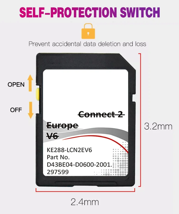 2 V6 SD 카드 연결 2021 2022 Note Juke Leaf Micra E-Nv200 지도 영국 EU for Nissan