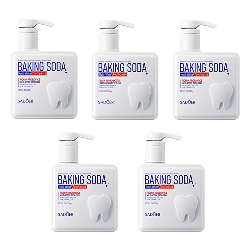 Probiotic Whitening & Brightening Baking Soda Toothpaste - Deep Clean Formula, 300g