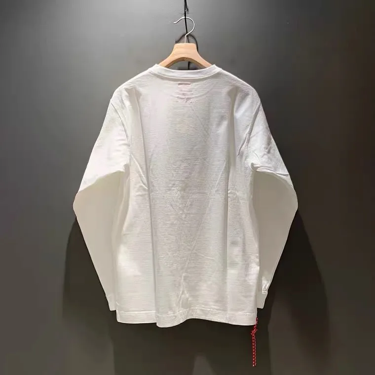 Loose Long Sve T-irt Fuji Mountain Design Red Rope y Sle Cotton Youth Faion Daily Wear Four Seasons Universal